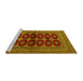 Sideview of Machine Washable Persian Yellow Traditional Rug, wshtr2473yw