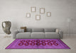 Machine Washable Persian Purple Traditional Area Rugs in a Living Room, wshtr2473pur