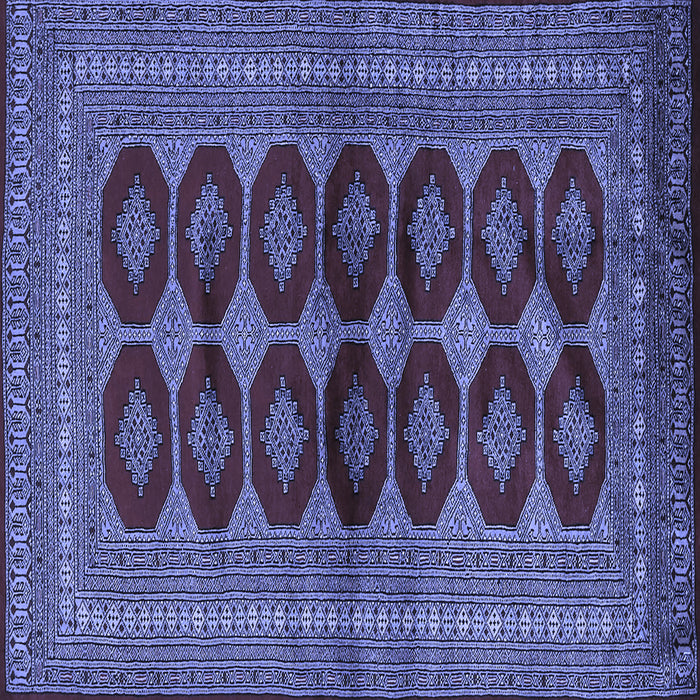 Square Machine Washable Persian Blue Traditional Rug, wshtr2473blu