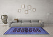 Machine Washable Persian Blue Traditional Rug in a Living Room, wshtr2473blu