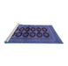 Sideview of Machine Washable Persian Blue Traditional Rug, wshtr2473blu