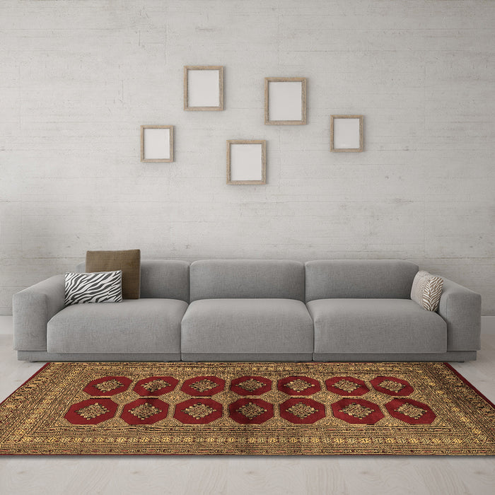 Machine Washable Persian Brown Traditional Rug in a Living Room,, wshtr2473brn
