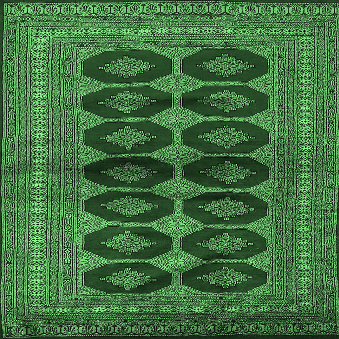 Square Persian Emerald Green Traditional Rug, tr2473emgrn
