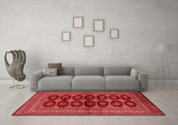 Machine Washable Persian Red Traditional Rug, wshtr2473red