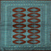 Square Persian Light Blue Traditional Rug, tr2473lblu