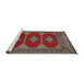 Sideview of Machine Washable Traditional Brown Rug, wshtr2474