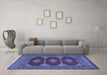 Machine Washable Persian Blue Traditional Rug in a Living Room, wshtr2474blu