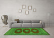 Machine Washable Persian Green Traditional Area Rugs in a Living Room,, wshtr2474grn