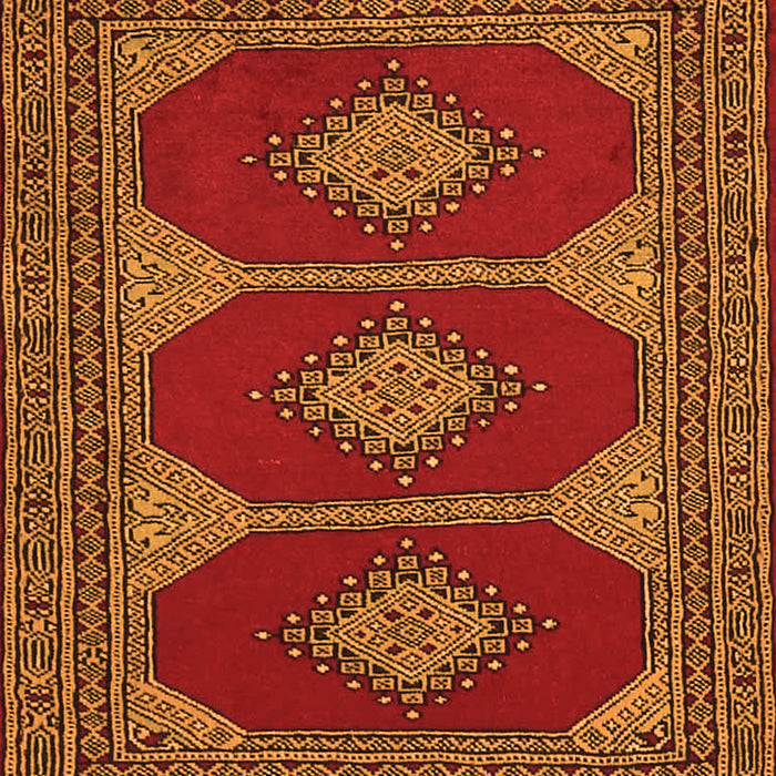Serging Thickness of Machine Washable Persian Orange Traditional Area Rugs, wshtr2474org