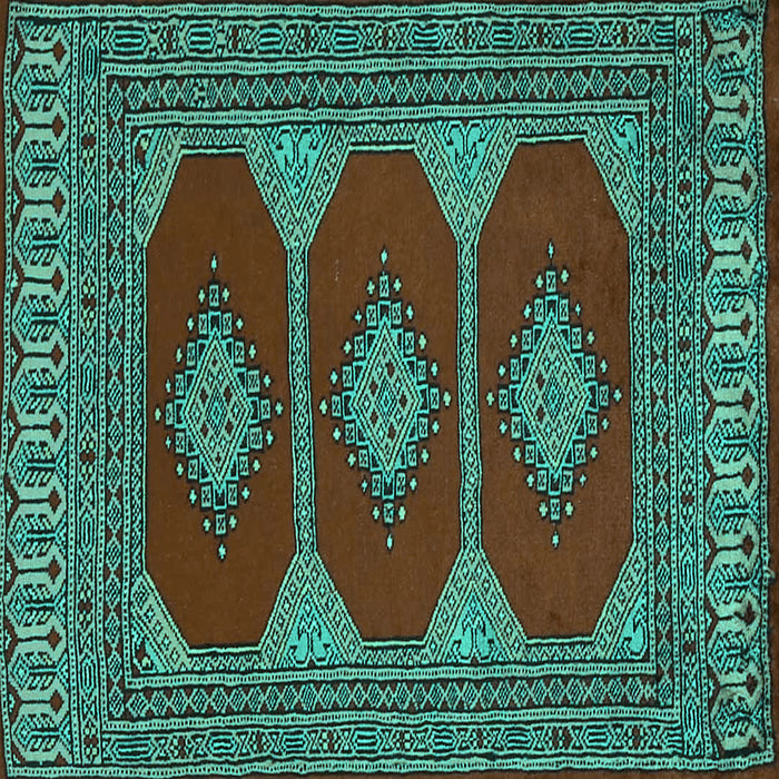 Square Persian Turquoise Traditional Rug, tr2474turq