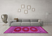 Machine Washable Persian Pink Traditional Rug in a Living Room, wshtr2474pnk