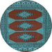 Round Persian Light Blue Traditional Rug, tr2474lblu