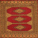 Round Machine Washable Persian Orange Traditional Area Rugs, wshtr2474org