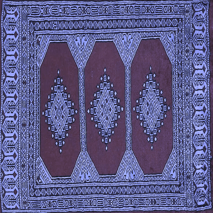Square Machine Washable Persian Blue Traditional Rug, wshtr2474blu