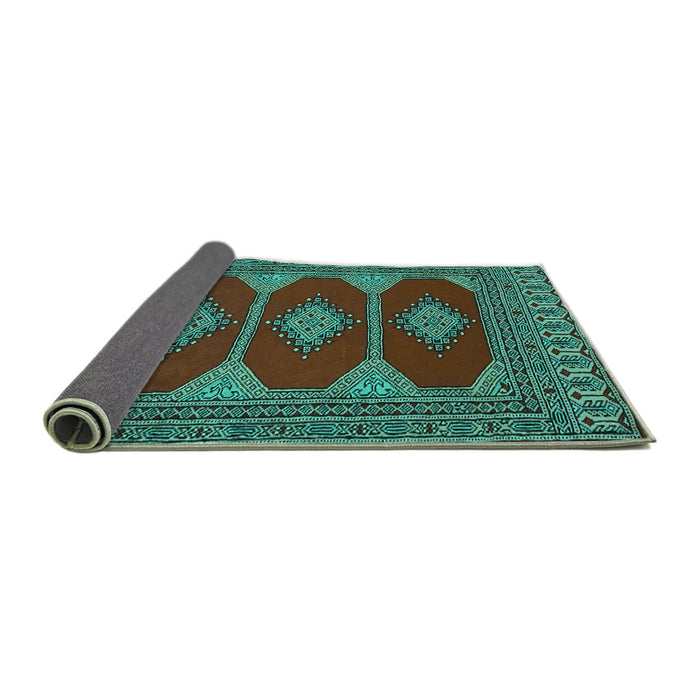 Sideview of Persian Turquoise Traditional Rug, tr2474turq
