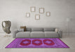 Machine Washable Persian Purple Traditional Area Rugs in a Living Room, wshtr2474pur