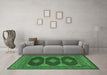 Machine Washable Persian Emerald Green Traditional Area Rugs in a Living Room,, wshtr2474emgrn