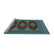 Sideview of Machine Washable Persian Light Blue Traditional Rug, wshtr2474lblu