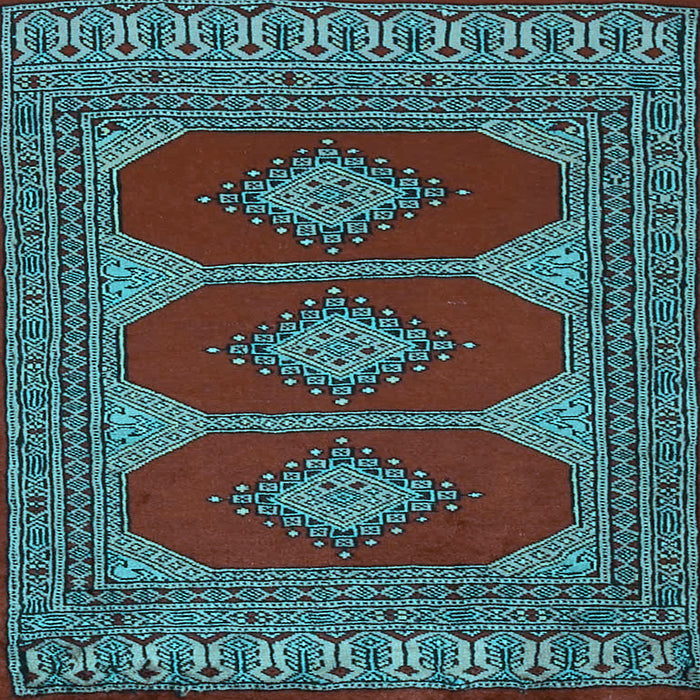 Square Machine Washable Persian Light Blue Traditional Rug, wshtr2474lblu