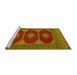 Sideview of Machine Washable Persian Yellow Traditional Rug, wshtr2474yw