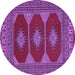 Round Persian Purple Traditional Rug, tr2474pur
