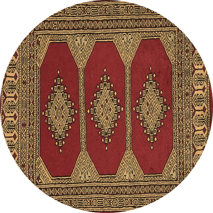 Round Persian Brown Traditional Rug, tr2474brn