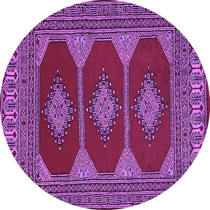 Round Machine Washable Persian Purple Traditional Area Rugs, wshtr2474pur