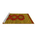 Sideview of Machine Washable Persian Yellow Traditional Rug, wshtr2475yw