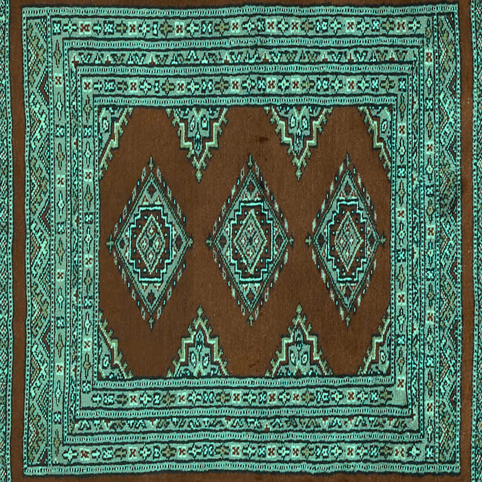 Square Machine Washable Persian Turquoise Traditional Area Rugs, wshtr2475turq
