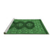 Sideview of Machine Washable Persian Emerald Green Traditional Area Rugs, wshtr2475emgrn