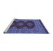 Sideview of Machine Washable Persian Blue Traditional Rug, wshtr2475blu