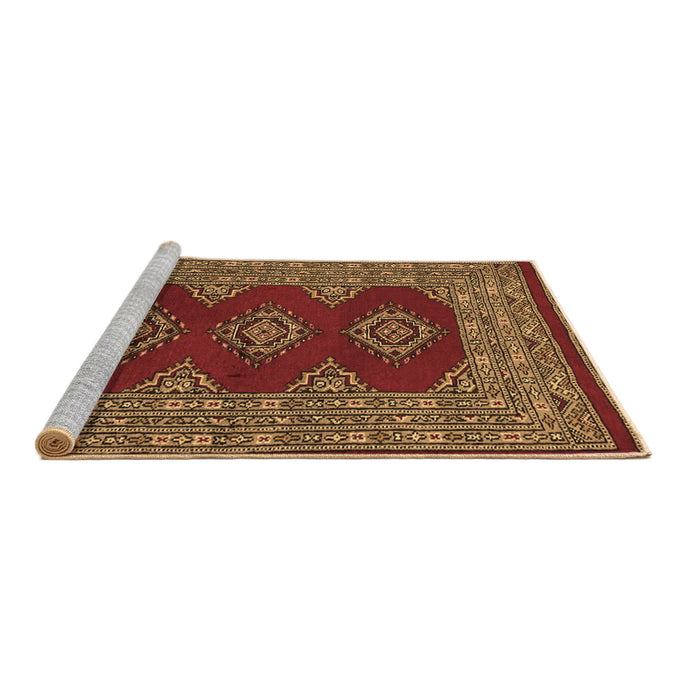 Sideview of Machine Washable Persian Brown Traditional Rug, wshtr2475brn