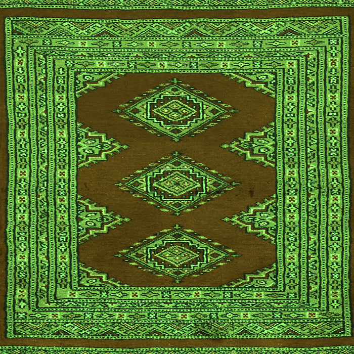 Round Machine Washable Persian Green Traditional Area Rugs, wshtr2475grn