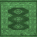 Square Persian Emerald Green Traditional Rug, tr2475emgrn