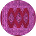 Round Persian Pink Traditional Rug, tr2475pnk