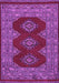 Machine Washable Persian Purple Traditional Area Rugs, wshtr2475pur