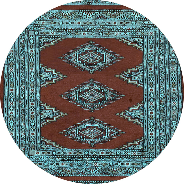 Round Persian Light Blue Traditional Rug, tr2475lblu