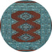 Round Persian Light Blue Traditional Rug, tr2475lblu