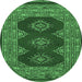 Round Persian Emerald Green Traditional Rug, tr2475emgrn