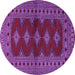 Round Persian Purple Traditional Rug, tr2476pur