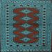 Square Persian Light Blue Traditional Rug, tr2476lblu