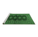 Sideview of Machine Washable Persian Emerald Green Traditional Area Rugs, wshtr2476emgrn