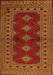 Serging Thickness of Machine Washable Persian Orange Traditional Area Rugs, wshtr2476org