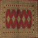 Square Machine Washable Persian Brown Traditional Rug, wshtr2476brn