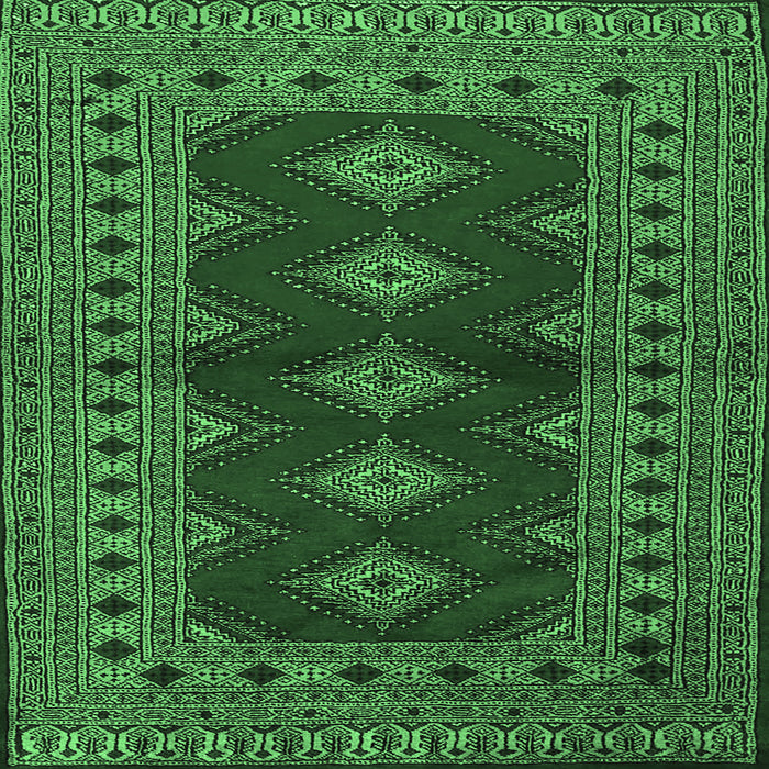 Square Machine Washable Persian Emerald Green Traditional Area Rugs, wshtr2476emgrn