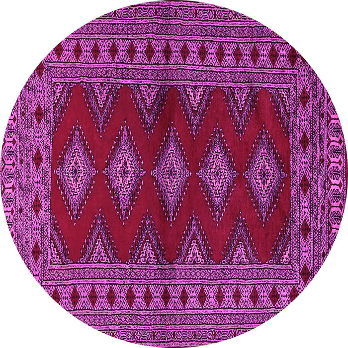 Round Machine Washable Persian Pink Traditional Rug, wshtr2476pnk