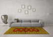 Machine Washable Persian Yellow Traditional Rug in a Living Room, wshtr2476yw