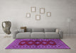 Machine Washable Persian Purple Traditional Area Rugs in a Living Room, wshtr2476pur