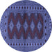 Round Persian Blue Traditional Rug, tr2476blu