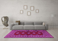 Machine Washable Persian Pink Traditional Rug, wshtr2476pnk